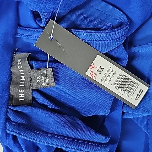 The Limited cobalt blue sleeveless top with tie at the back of the neck SZ 3XL - Picture 5 of 8